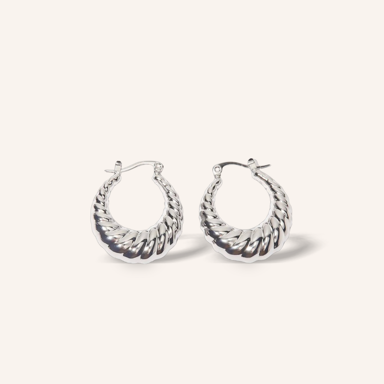 Croissant Silver hoops