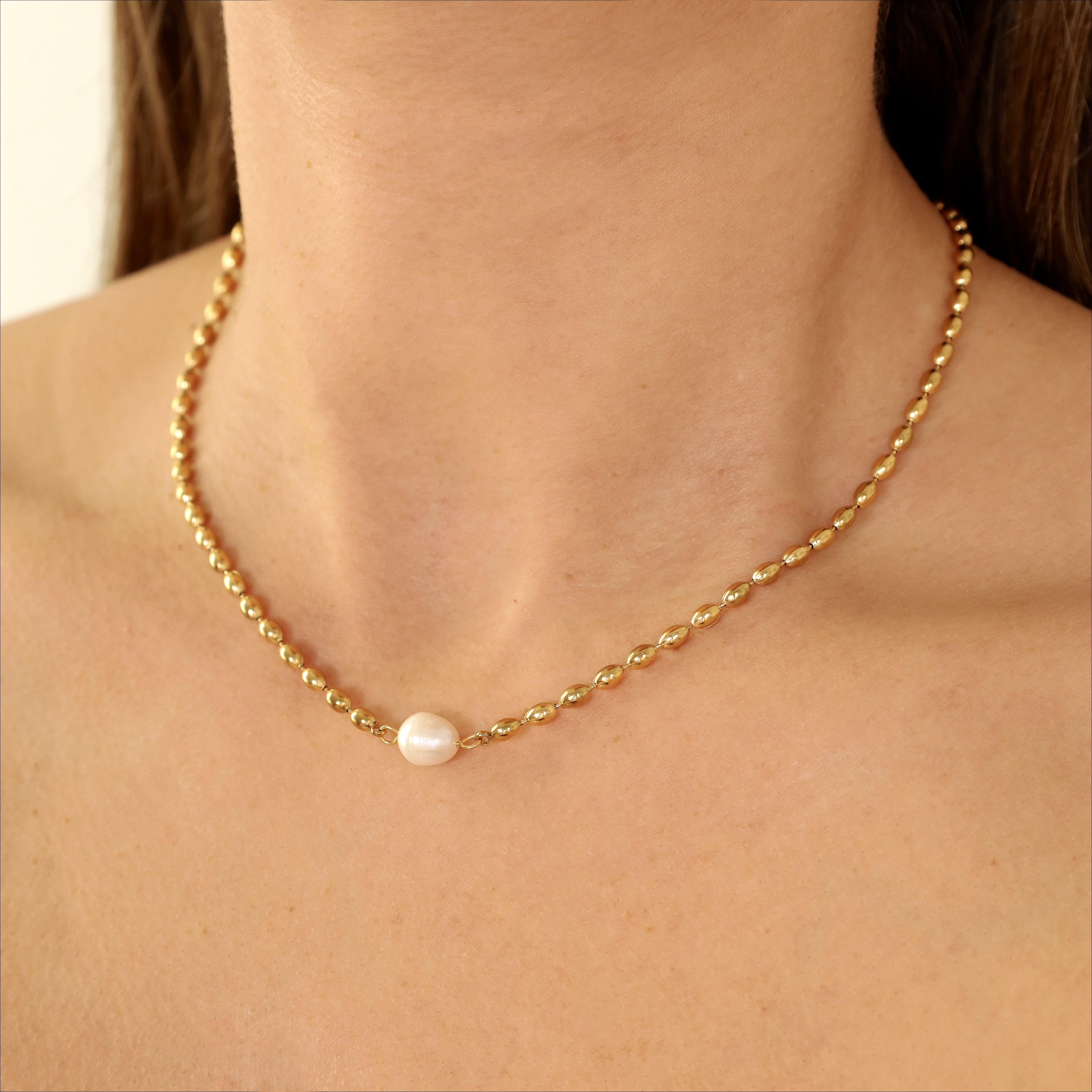 Single pearl necklace - Kabuki Jewelry