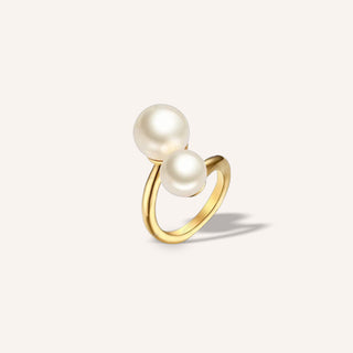 Double pearls ring