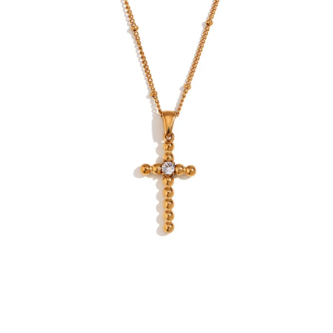 Gold cross necklace 💧