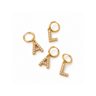 Pearl Initial Hoops 💧