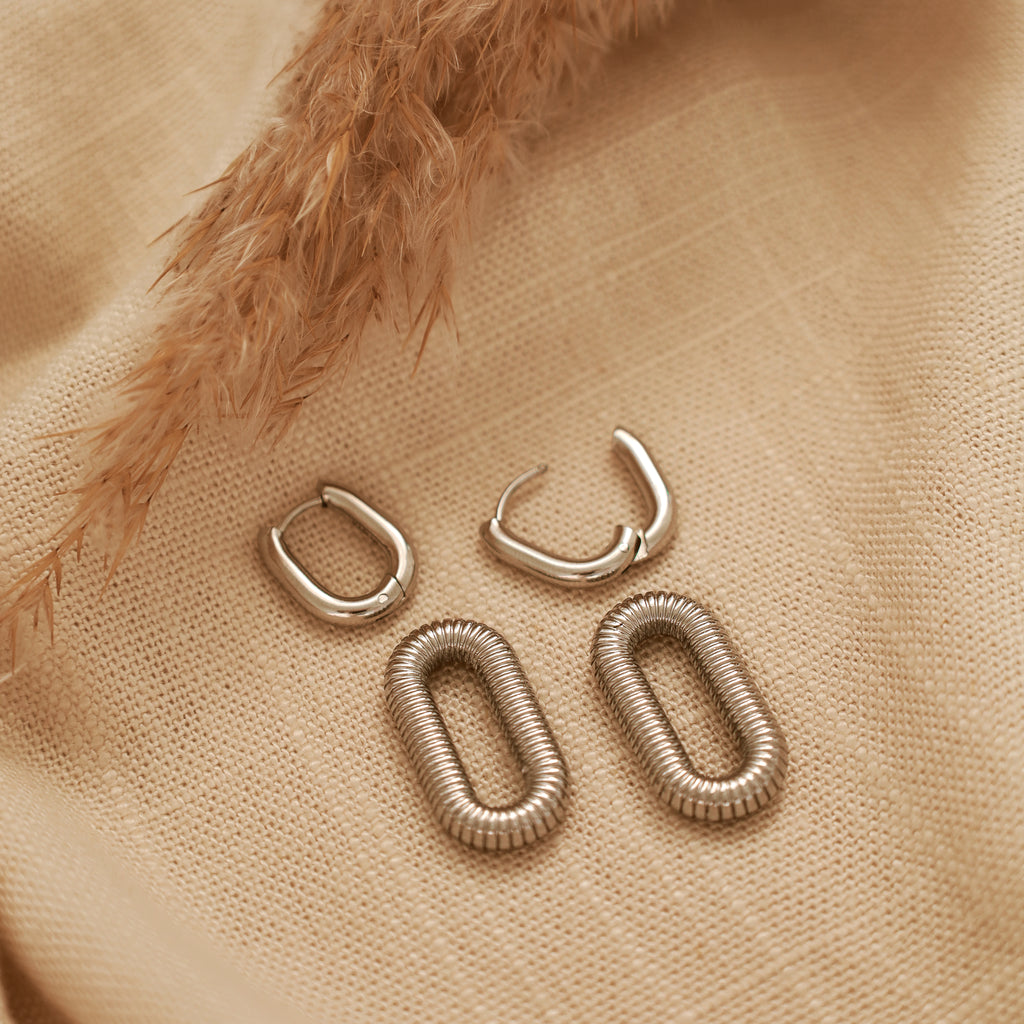 Jasmyn 2 in 1 hoops silver💧