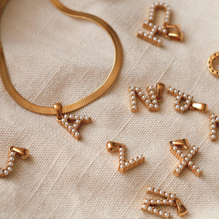 mini initial pearl necklace